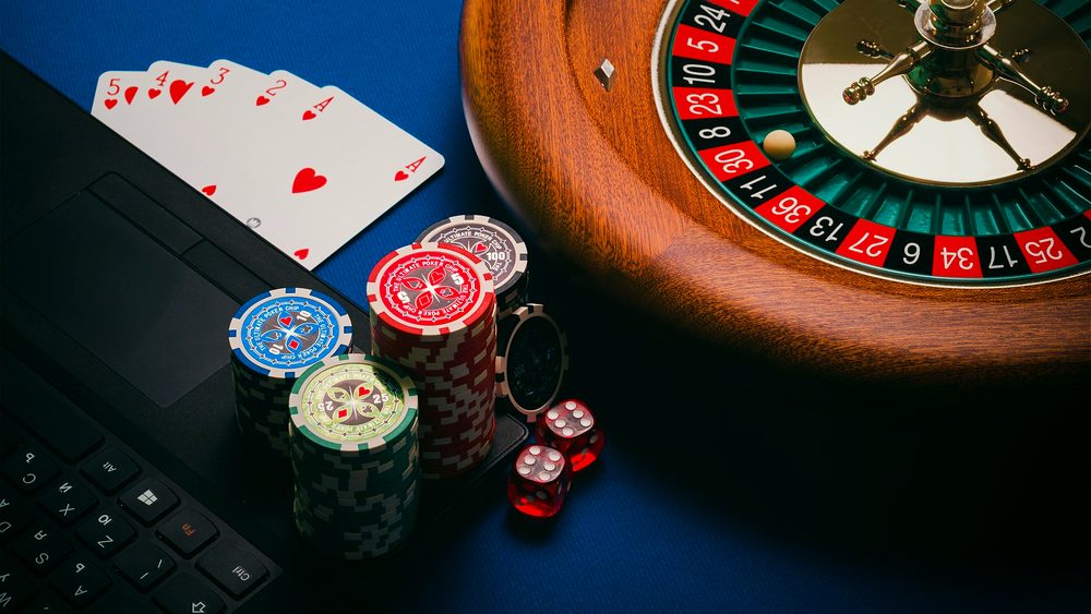 Cards, chips and a roulette wheel
